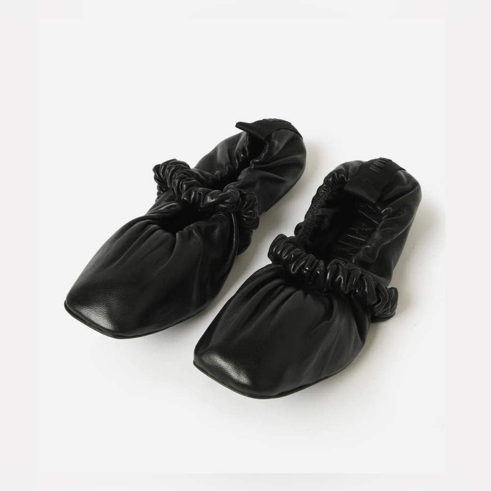 GANNI‎ Women's Soft Square Toe Scrunchie Ballerina Flat, Size EU 38/ US. 7.5